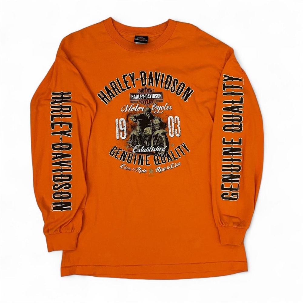 Harley-Davidson Men's Orange Long Sleeve